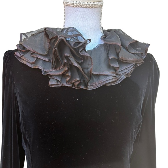 Nina ricci Vintage black long maxi dress size 4/6 velvet dress whimsigoth moody - Picture 4 of 16